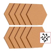Tablice i flipcharty - Tablica korkowa heksagonalna, plastry miodu 15x17 cm - 10 szt. - miniaturka - grafika 1