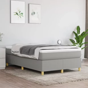 Lumarko Łóżko kontynentalne z materacem, jasnoszare, tkanina 120x200 cm - Łóżka Lumarko Łóżko kontynentalne z materacem, jasnoszare, tkanina 120x200 cm - Łóżka - miniaturka - grafika 1