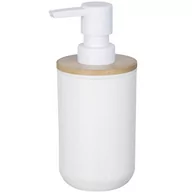 Mydelniczki i dozowniki mydła - Wenko Dozownik do mydła Posa z pompką kolor biały pojemność 330 ml wykonany z plastiku połączonego z bambusem marka B07C8XBQHM - miniaturka - grafika 1