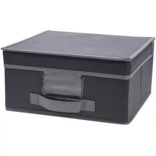 Storagesolutions Składany pojemnik tekstylny z pokrywą szary 44x33x22 cm CP8500330 - Pudła i pojemniki do przechowywania - miniaturka - grafika 1