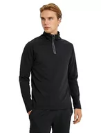 Bluzy męskie - Koton Męska bluza sportowa z długim rękawem z zamkiem błyskawicznym, Czarny (999), L - miniaturka - grafika 1