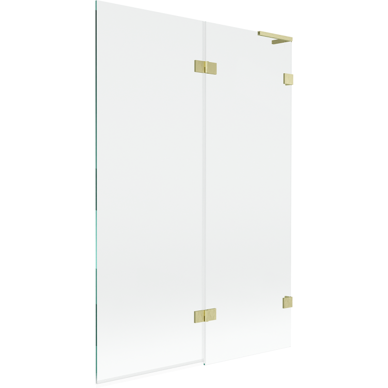 Mexen Lunar L parawan nawannowy 2-skrzydłowy prawy 120 x 150 cm, transparent, złoty szczotkowany - 897L-120-100-55-00-P