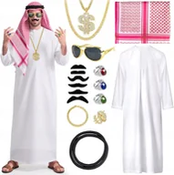 Stroje karnawałowe - KOSTIUM ARABSKI SZEJKA PRZEBRANIE SZEJK DLA DOROSŁYCH ARAB SZEJK 180-185cm - miniaturka - grafika 1