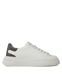 Trampki męskie - sneakers uomo guess fmpvib lea12 wbroc white/brown - miniaturka - grafika 1