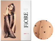 Rajstopy - Rajstopy Damskie W Serca Serduszka Fiore Nude 3 - miniaturka - grafika 1