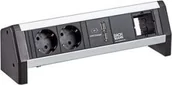 Gniazdka elektryczne - Bachmann BACHMANN DESK 2xCEE7/3 1xUSB Ładowarka i moduł niestandardowy - miniaturka - grafika 1