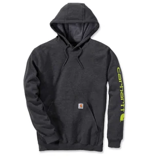 Bluza Carhartt Midweight Signature Sleeve Logo Hooded Sweatshirt CARBON HEATHER - Bluzy męskie - miniaturka - grafika 1