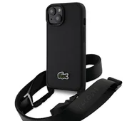 Etui i futerały do telefonów - Lacoste LCHCP15SSPVCK Hardcase Iconic Petit Pique Crossbody do iPhone 15 Czarny - miniaturka - grafika 1