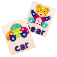 Puzzle - Puzzle drewniane - Auto i Miś - Car &  Bear - miniaturka - grafika 1