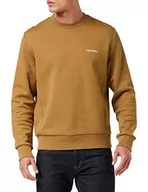 Bluzy męskie - Calvin Klein Męska bluza z mikro logo Repreve Heavy yweight Knits, Karmel, XS - miniaturka - grafika 1