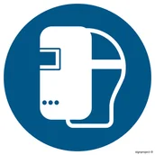 Tablice BHP - GJ019 NAKAZ STOSOWANIA MASKI SPAWALNICZEJ, TS - PŁYTA TD FOTOLUMINESCENCYJNA; (150X150MM) - miniaturka - grafika 1