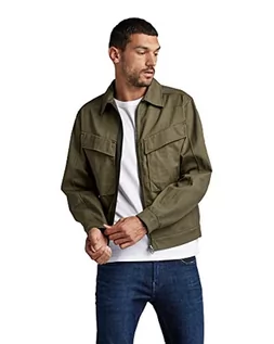 Kurtki męskie - G-STAR RAW Męska kurtka Trucker Jackets, Zielony (Shadow Olive D21051-c981-b230), XL - grafika 1