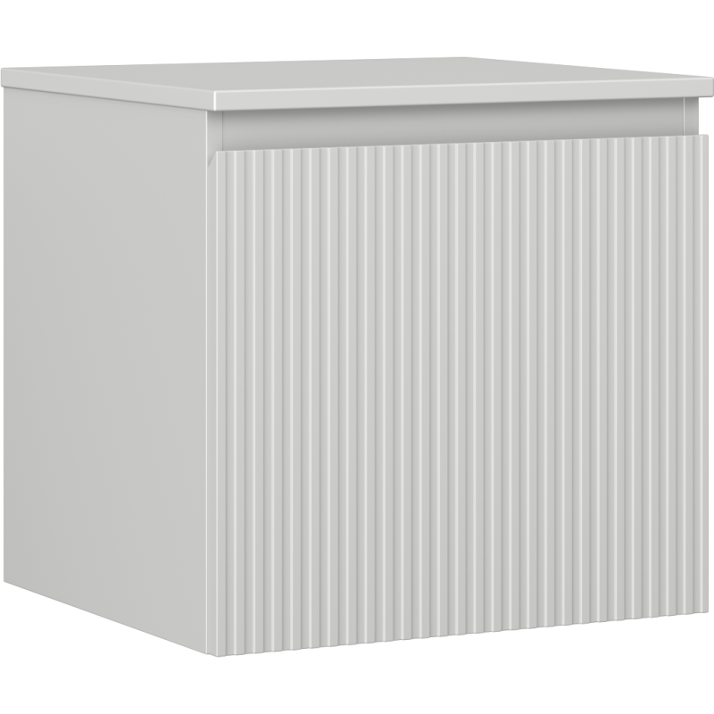 Mexen Rivel szafka łazienkowa podumywalkowa 50 cm z blatem, 1 szuflada, ryflowana , szara mat - 91A20-05047-1-BFC62