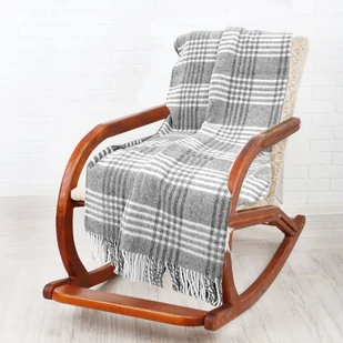 Koc Z Wełny Nowozelandzkiej 150X200 Krata Nz0701 - Koce - miniaturka - grafika 1