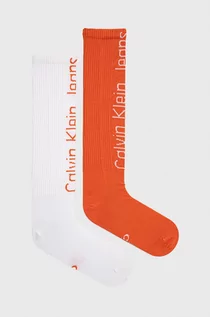 Skarpetki męskie - Calvin Klein skarpetki (2-pack) męskie kolor pomarańczowy - grafika 1