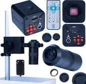 Mikroskopy i lupy - Mikroskop Rosfix MIKROSKOP CYFROWY PROFESJONALNY Norma Black PRO KMNBP-HDMI 1080P ZESTAW 3W1 - miniaturka - grafika 1