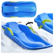 Sanki i ślizgacze - SANKI PLASTIKOWE Z OPARCIEM DLA DZIECI DUŻE Z HAMULCAMI NIEBIESKIE ŚLIZG - miniaturka - grafika 1