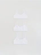 Majtki dla dzieci - Reserved - Bieliźniany top na ramiączkach 3 pack - biały - miniaturka - grafika 1