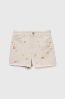 Spodnie i spodenki dla dziewczynek - GAP szorty jeansowe dziecięce kolor beżowy wzorzyste - Gap - grafika 1