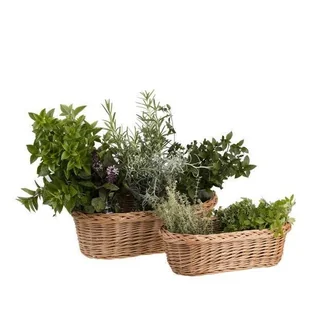 KOSZ WIKLINOWY DONICZKA OSŁONKA NA ZIOŁA I KWIATY 48x26 H14 cm - Pudła i pojemniki do przechowywania - miniaturka - grafika 1