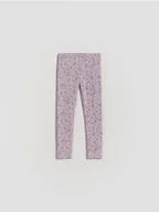 Spodnie i spodenki dla dziewczynek - Reserved - Wzorzyste legginsy - lawendowy - miniaturka - grafika 1