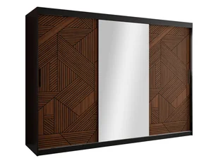 Nowoczesna szafa Montik II 250 z szufladami, Czarny Mat / Orzech Ciemny - Szafy Nowoczesna szafa Montik II 250 z szufladami, Czarny Mat / Orzech Ciemny - Szafy - miniaturka - grafika 1