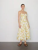 Sukienki - Reserved - Wzorzysta sukienka - jasnożółty - miniaturka - grafika 1
