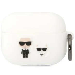 Etui ochronne na słuchawki Karl Lagerfeld KLACAPSILKCW do Apple AirPods Pro cover biały/white Silicone Karl & Choupette - Akcesoria do słuchawek - miniaturka - grafika 1