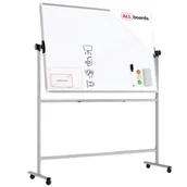 Tablice i flipcharty - Tablica mobilna TM Idea dwustronna obrotowa suchościeralna magnetyczna 150x100 cm – seria FLEX - miniaturka - grafika 1