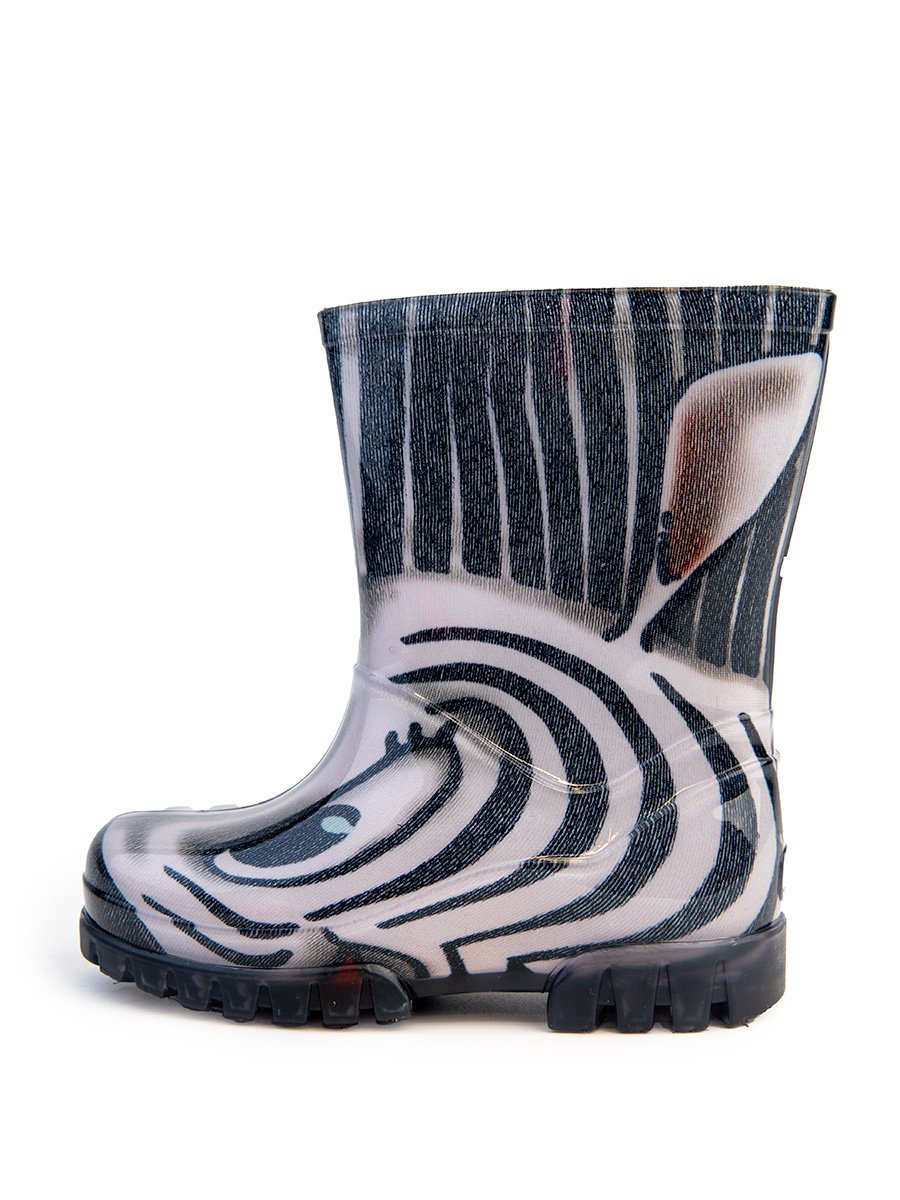 Dziewczece kalosze twister print zebra czarne demar