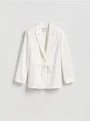 Marynarki i żakiety damskie - Reserved - Marynarka z dodatkiem lnu - biały - miniaturka - grafika 1