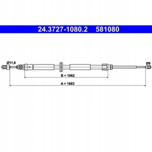 ATE LINKA HAMULCOWA 24.3727-1080.2 RENAULT MEGANE III COUPE 2.0 R.S 14 - Linki hamulca postojowego - miniaturka - grafika 1