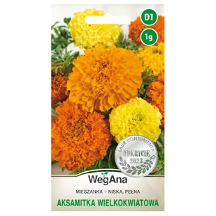 Aksamitka niska wielkokwiatowa mieszanka nasiona 1g nasiona - WegAna - Nasiona i cebule - miniaturka - grafika 1