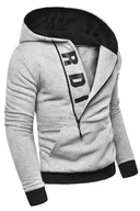 Bluzy męskie - Bluza RDI1742 - szary/czarny - Risardi - miniaturka - grafika 1