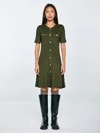 Sukienki - BIG STAR Sukienka w kolorze khaki - miniaturka - grafika 1