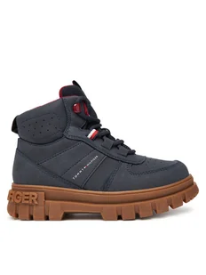 Tommy Hilfiger Trzewiki T3X5-34129-1696 S Granatowy - Buty dla chłopców - miniaturka - grafika 1
