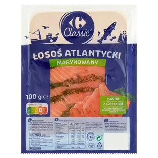 Carrefour Classic Łosoś atlantycki marynowany plastry z koperkiem 100 g - Ryby wędzone - miniaturka - grafika 1