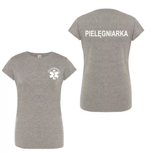 T-shirt - pielegniarka koszulka medyczna damska szara S - Odzież medyczna - miniaturka - grafika 1