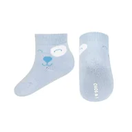 Skarpetki dla dzieci - Skarpetki niemowlęce niebieskie SOXO buźki | miękkie | prezentowe - miniaturka - grafika 1