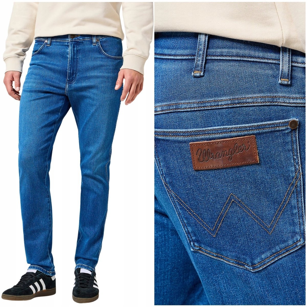 Wrangler RIVER REGULAR TAPERED FREE TO STRETCH spodnie jeansowe W31 L34
