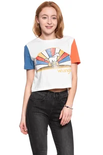 WRANGLER T SHIRT DAMSKI CROP TEE EGRET OFF WHITE W7382GFIO 112131030 - Wrangler - Koszulki i topy damskie - miniaturka - grafika 1