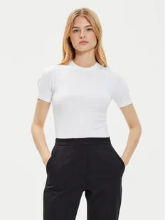 Calvin Klein T-Shirt K20K207322 Biały Slim Fit - Koszulki i topy damskie - miniaturka - grafika 1