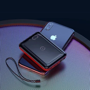 Baseus Mini S power bank 10000mAh 18W bezprzewodowa ładowarka Qi 10W USB / USB Typ C PowerDelivery QC3.0 czerwony (PPXFF10W-19) - Ładowarki do telefonów - miniaturka - grafika 8