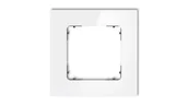 Klawisze i ramki - Icon ramka uniwersalna pojedyncza kwadratowa - efekt szkĺ‚a (ramka: biaĺ‚a spăłd: grafitowy mat) 0-28-irsk-1 - miniaturka - grafika 1