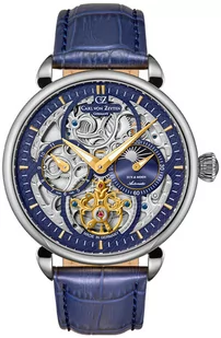 Zegarek Zegarek Carl von Zeyten CVZ0005BLGS Neukirch Skeleton Sun &amp; Moon Automatic - Zegarki męskie - miniaturka - grafika 1