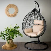 Fotele i krzesła ogrodowe - Fotel wiszący Cyrille antracytowy PATIO - miniaturka - grafika 1