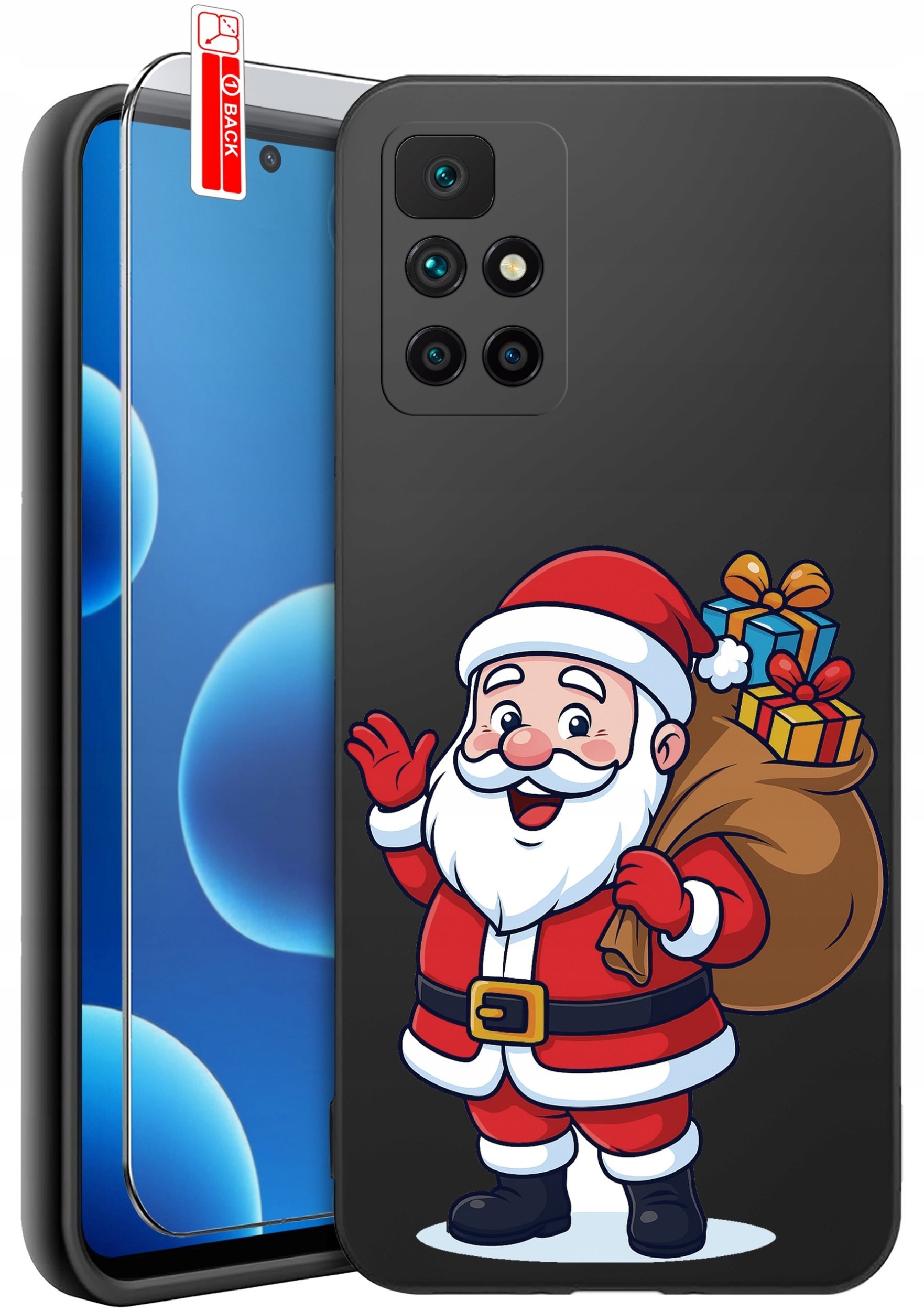 krainaGSM Etui Do Xiaomi Redmi 10 Wzory Silikonowe Matt Case + Szkło 9H