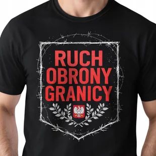 Koszulka czarna męska Stop Uchodźcom Antyimigracyjna Patriotyczna r. M - Koszulki męskie - miniaturka - grafika 1