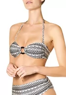 Stroje kąpielowe - goldenpoint Bikini damski kostium kąpielowy, biustonosz bandeau, Indie Chic, biały, 80B - miniaturka - grafika 1
