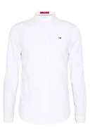 Koszule męskie - Tommy Jeans koszula męska Slim Fit biała długi rękaw, Rozmiar M - miniaturka - grafika 1